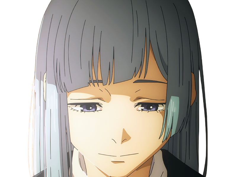 Sticker kasumi miwa jjk jujutsu kaisen anime manga waifu exorciste classe 3 epeiste territoire simple nouvelle ecole de lombre cheveux bleus yeux bleus par Dark-63