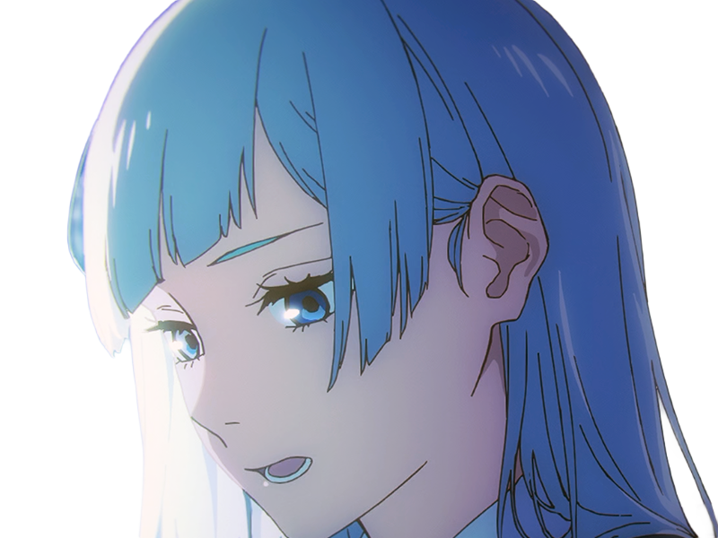 Sticker kasumi miwa jjk jujutsu kaisen anime manga waifu exorciste classe 3 epeiste territoire simple nouvelle ecole de lombre cheveux bleus yeux bleus par Dark-63