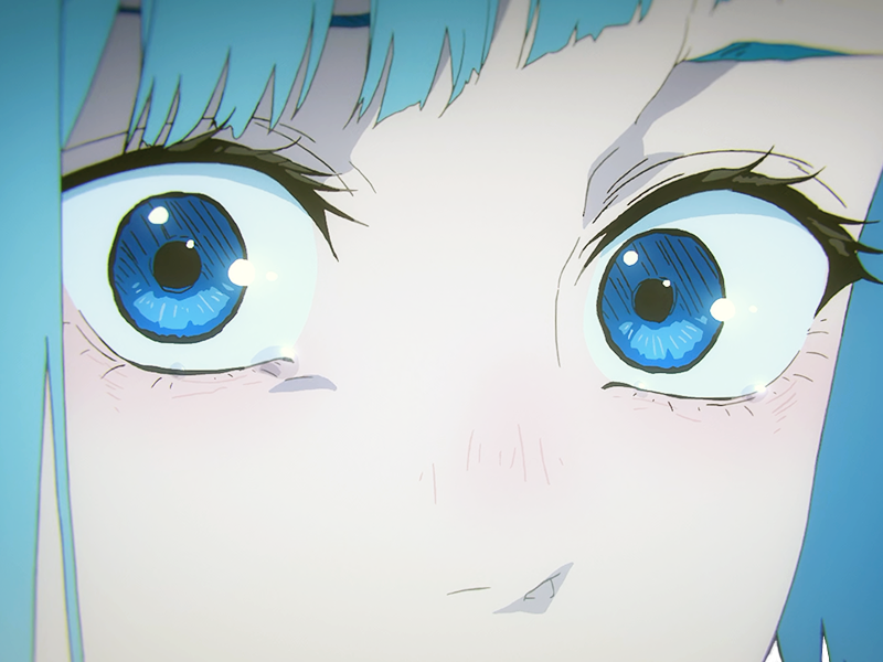 Sticker kasumi miwa jjk jujutsu kaisen anime manga waifu exorciste classe 3 epeiste territoire simple nouvelle ecole de lombre cheveux bleus yeux bleus par Dark-63