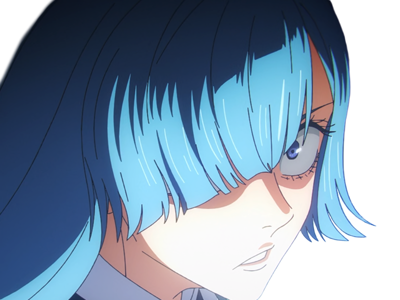 Sticker kasumi miwa jjk jujutsu kaisen anime manga waifu exorciste classe 3 epeiste territoire simple nouvelle ecole de lombre cheveux bleus yeux bleus par Dark-63