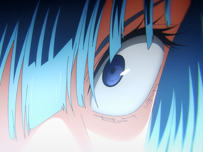 Sticker kasumi miwa jjk jujutsu kaisen anime manga waifu exorciste classe 3 epeiste territoire simple nouvelle ecole de lombre cheveux bleus yeux bleus par Dark-63