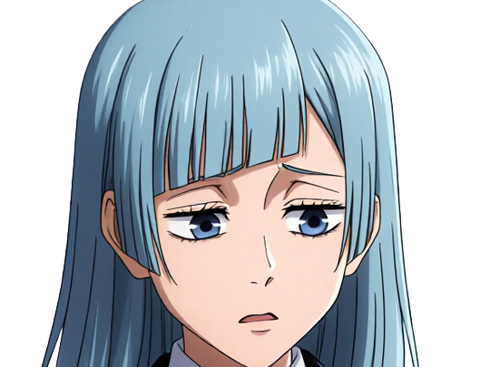 Sticker kasumi miwa jjk jujutsu kaisen anime manga waifu exorciste classe 3 epeiste territoire simple nouvelle ecole de lombre cheveux bleus yeux bleus par Dark-63