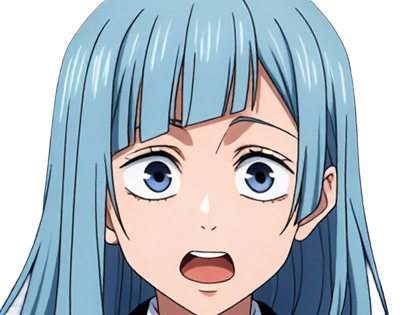 Sticker kasumi miwa jjk jujutsu kaisen anime manga waifu exorciste classe 3 epeiste territoire simple nouvelle ecole de lombre cheveux bleus yeux bleus par Dark-63