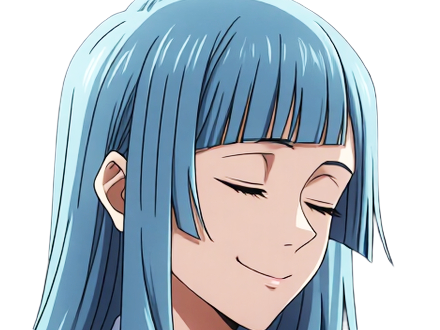 Sticker kasumi miwa jjk jujutsu kaisen anime manga waifu exorciste classe 3 epeiste territoire simple nouvelle ecole de lombre cheveux bleus yeux bleus par Dark-63