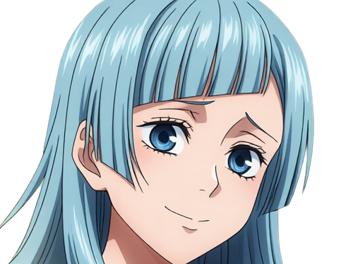 Sticker kasumi miwa jjk jujutsu kaisen anime manga waifu exorciste classe 3 epeiste territoire simple nouvelle ecole de lombre cheveux bleus yeux bleus par Dark-63