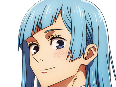 Sticker kasumi miwa jjk jujutsu kaisen anime manga waifu exorciste classe 3 epeiste territoire simple nouvelle ecole de lombre cheveux bleus yeux bleus par Dark-63