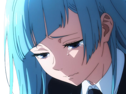 Sticker kasumi miwa jjk jujutsu kaisen anime manga waifu exorciste classe 3 epeiste territoire simple nouvelle ecole de lombre cheveux bleus yeux bleus par Dark-63