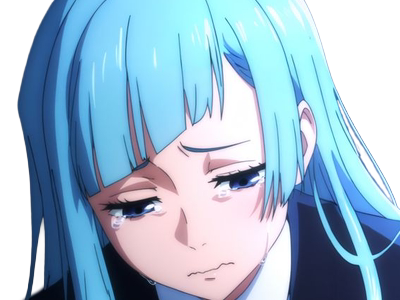 Sticker kasumi miwa jjk jujutsu kaisen anime manga waifu exorciste classe 3 epeiste territoire simple nouvelle ecole de lombre cheveux bleus yeux bleus par Dark-63