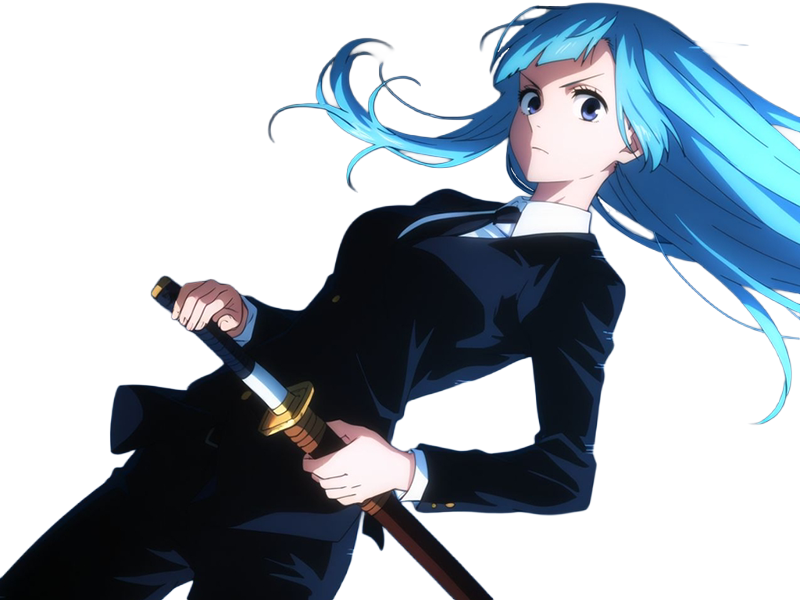 Sticker kasumi miwa jjk jujutsu kaisen anime manga waifu exorciste classe 3 epeiste territoire simple nouvelle ecole de lombre cheveux bleus yeux bleus par Dark-63