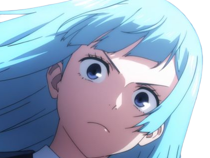 Sticker kasumi miwa jjk jujutsu kaisen anime manga waifu exorciste classe 3 epeiste territoire simple nouvelle ecole de lombre cheveux bleus yeux bleus par Dark-63