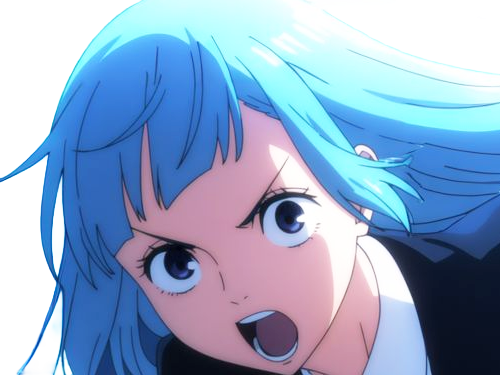 Sticker kasumi miwa jjk jujutsu kaisen anime manga waifu exorciste classe 3 epeiste territoire simple nouvelle ecole de lombre cheveux bleus yeux bleus par Dark-63