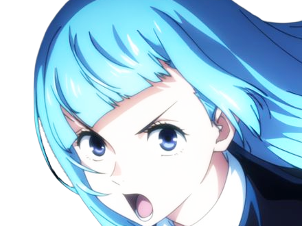 Sticker kasumi miwa jjk jujutsu kaisen anime manga waifu exorciste classe 3 epeiste territoire simple nouvelle ecole de lombre cheveux bleus yeux bleus par Dark-63