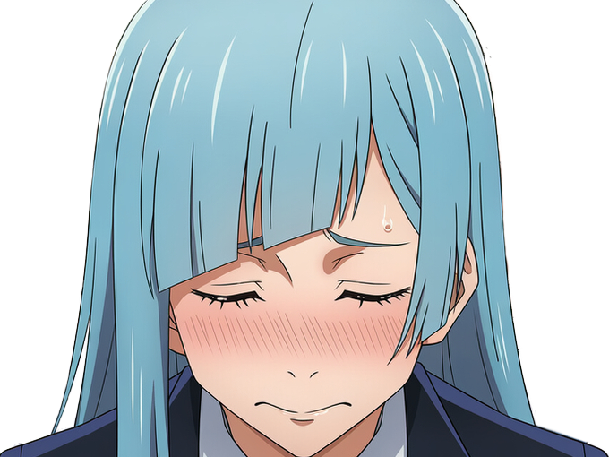 Sticker kasumi miwa jjk jujutsu kaisen anime manga waifu exorciste classe 3 epeiste territoire simple nouvelle ecole de lombre cheveux bleus yeux bleus par Dark-63