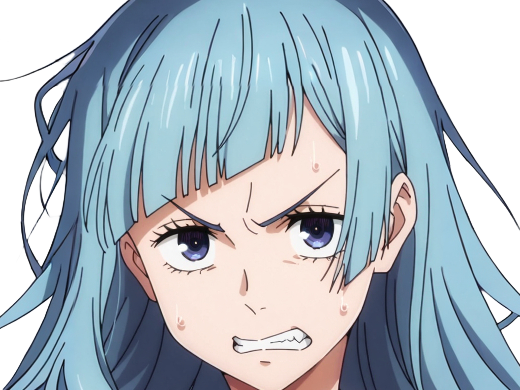 Sticker kasumi miwa jjk jujutsu kaisen anime manga waifu exorciste classe 3 epeiste territoire simple nouvelle ecole de lombre cheveux bleus yeux bleus par Dark-63