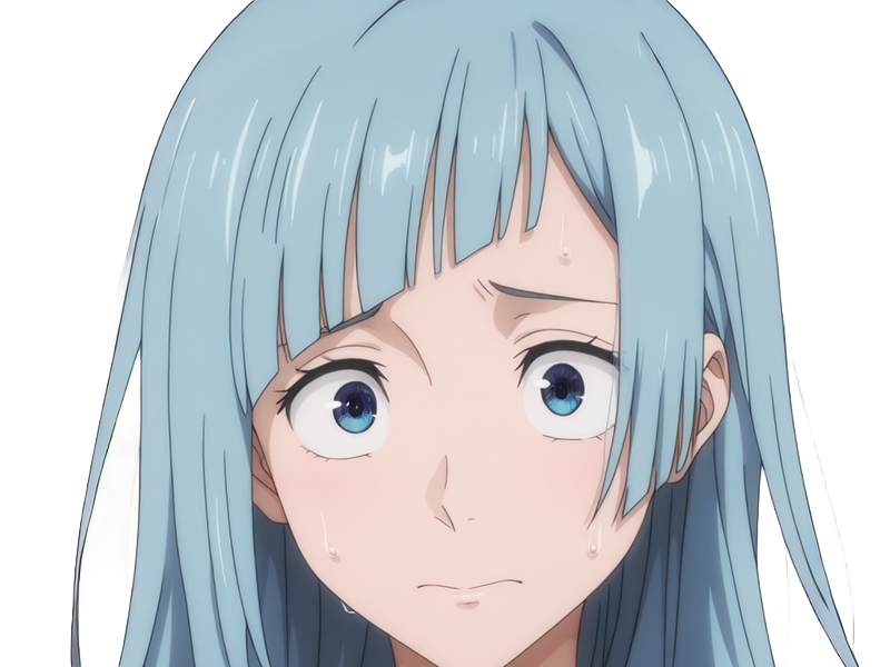 Sticker kasumi miwa jjk jujutsu kaisen anime manga waifu exorciste classe 3 epeiste territoire simple nouvelle ecole de lombre cheveux bleus yeux bleus par Dark-63