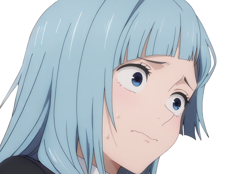 Sticker kasumi miwa jjk jujutsu kaisen anime manga waifu exorciste classe 3 epeiste territoire simple nouvelle ecole de lombre cheveux bleus yeux bleus par Dark-63