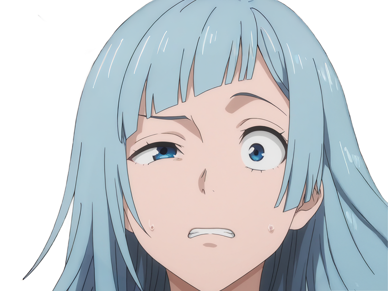 Sticker kasumi miwa jjk jujutsu kaisen anime manga waifu exorciste classe 3 epeiste territoire simple nouvelle ecole de lombre cheveux bleus yeux bleus par Dark-63
