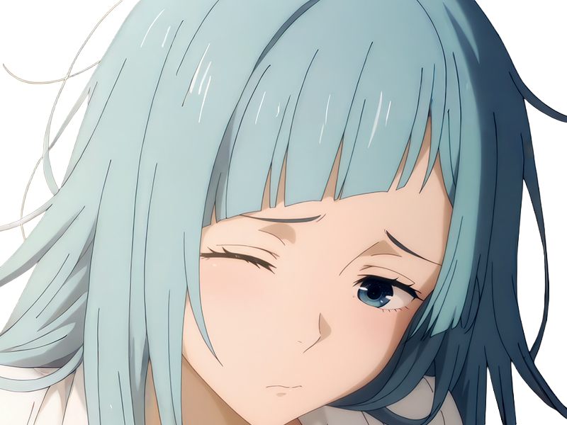 Sticker kasumi miwa jjk jujutsu kaisen anime manga waifu exorciste classe 3 epeiste territoire simple nouvelle ecole de lombre cheveux bleus yeux bleus par Dark-63