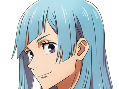Sticker kasumi miwa jjk jujutsu kaisen anime manga waifu exorciste classe 3 epeiste territoire simple nouvelle ecole de lombre cheveux bleus yeux bleus par Dark-63