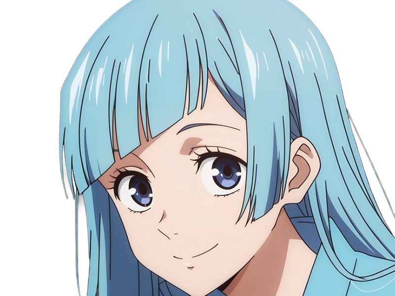 Sticker kasumi miwa jjk jujutsu kaisen anime manga waifu exorciste classe 3 epeiste territoire simple nouvelle ecole de lombre cheveux bleus yeux bleus par Dark-63