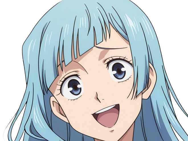 Sticker kasumi miwa jjk jujutsu kaisen anime manga waifu exorciste classe 3 epeiste territoire simple nouvelle ecole de lombre cheveux bleus yeux bleus par Dark-63