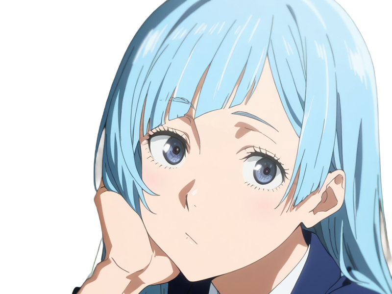 Sticker kasumi miwa jjk jujutsu kaisen anime manga waifu exorciste classe 3 epeiste territoire simple nouvelle ecole de lombre cheveux bleus yeux bleus par Dark-63
