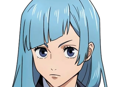 kasumi miwa jjk jujutsu kaisen anime manga waifu exorciste classe-3 epeiste territoire-simple nouvelle-ecole-de-lombre cheveux-bleus yeux-bleus