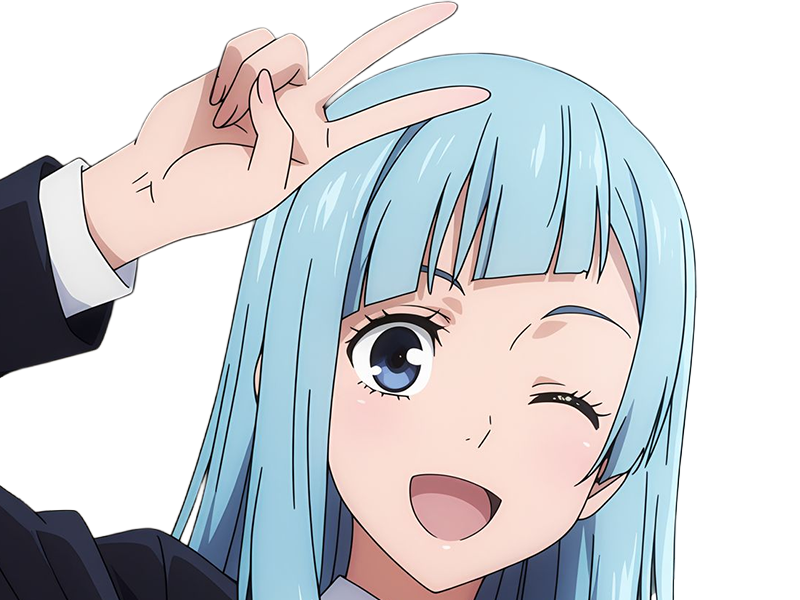 Sticker kasumi miwa jjk jujutsu kaisen anime manga waifu exorciste classe 3 epeiste territoire simple nouvelle ecole de lombre cheveux bleus yeux bleus par Dark-63