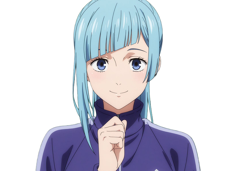 kasumi miwa jjk jujutsu kaisen anime manga waifu exorciste classe-3 epeiste territoire-simple nouvelle-ecole-de-lombre cheveux-bleus yeux-bleus