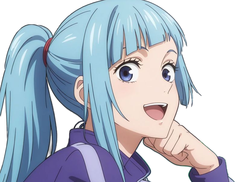 kasumi miwa jjk jujutsu kaisen anime manga waifu exorciste classe-3 epeiste territoire-simple nouvelle-ecole-de-lombre cheveux-bleus yeux-bleus