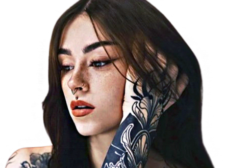 fille badass belle tatouage tattoo piercing regard pensive