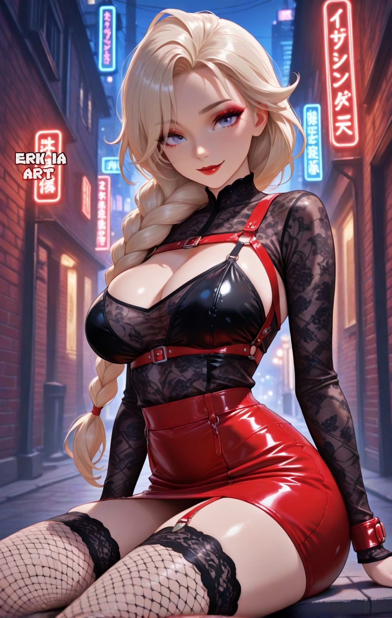 waifu latex croptop manga anime dessinsanimes ia ai