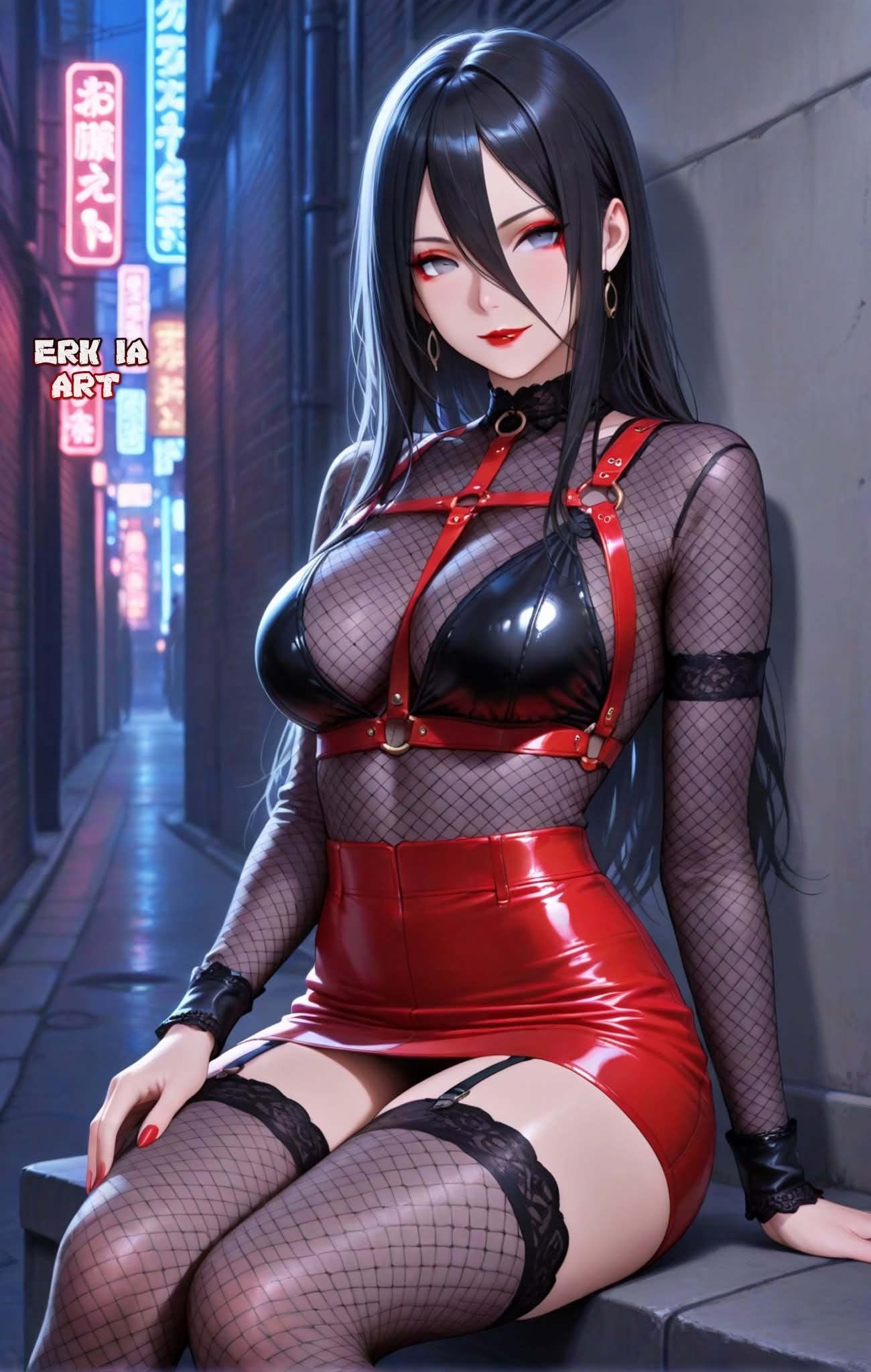 waifu latex croptop manga anime dessinsanimes ia ai
