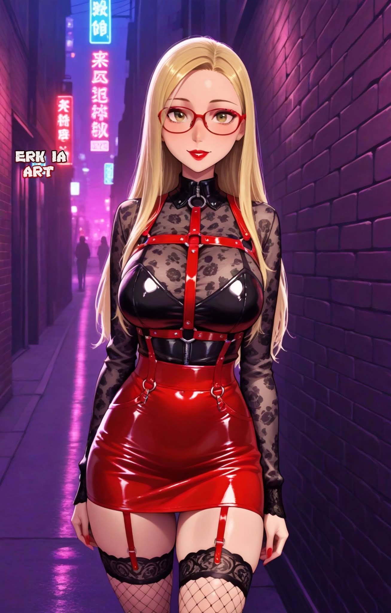 waifu latex croptop manga anime dessinsanimes ia ai