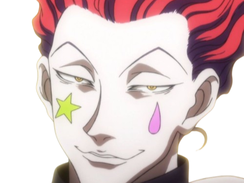 hisoka hunter x isaac cheveux rouge clown inquietant carte bloop