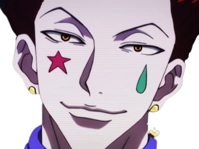 hisoka hunter x isaac cheveux rouge clown inquietant carte bloop