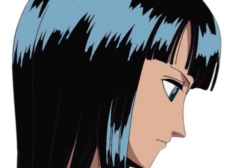 nico robin one piece ninon cheveux noirs fouineuse mysterieuse bloop