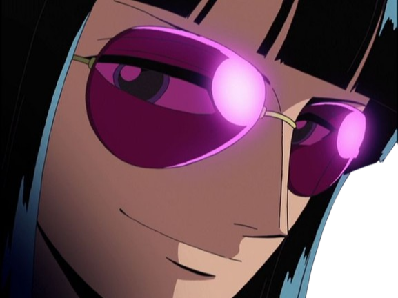 nico robin one piece ninon cheveux noirs fouineuse mysterieuse bloop lunettes