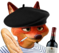 nick wilde zootopie zootopia chapeau beret francais franchouillard baguette sourire malin cocasse rigolo tinnova