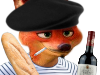 nick wilde zootopie zootopia chapeau beret francais franchouillard baguette sourire malin cocasse rigolo tinnova