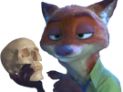 nick-wilde-zootopie-zootopia-crane-squelette-mort-hamlet-shakespeare-sourire-tinnova