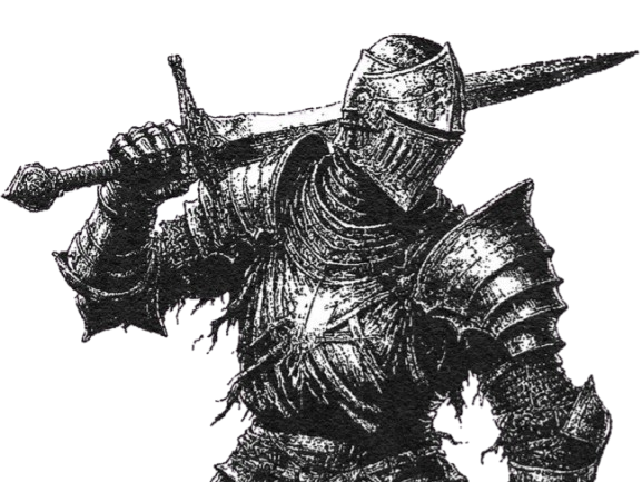 chevalier knight dessin armure dark souls fantasy moyen-age morteflamme sans-eclat elden ring medieval medievale knifos