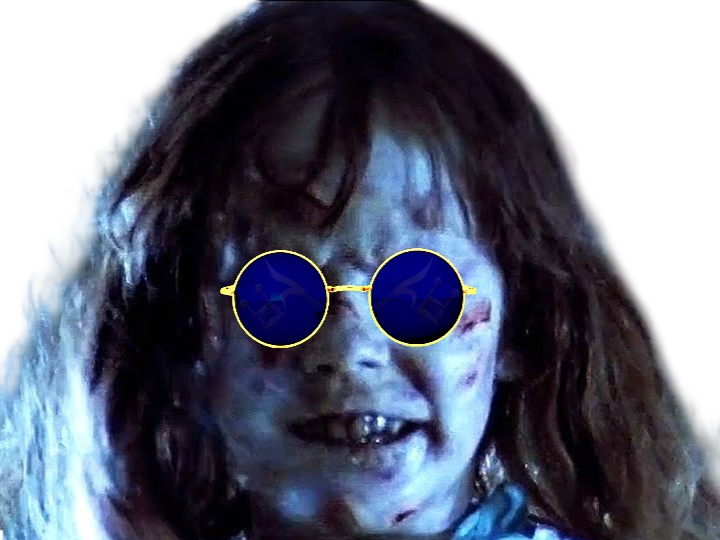 regan exorciste horreur possedee lunettes bleues