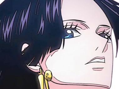 boa hancock one piece waifu cheveux noirs boucles oreille serpent bloop