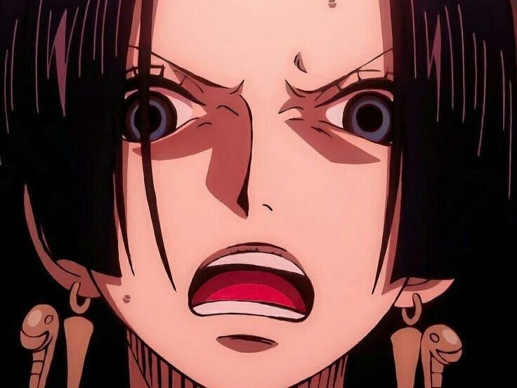 boa hancock one piece waifu cheveux noirs boucles oreille serpent bloop