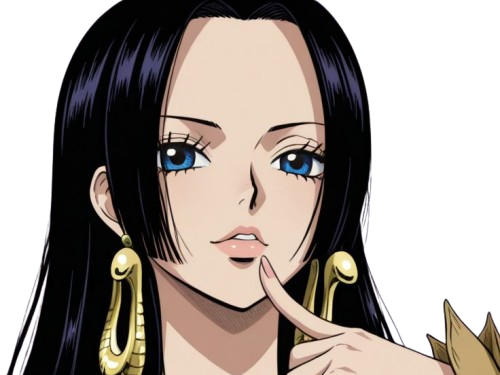 boa hancock one piece waifu cheveux noirs boucles oreille serpent bloop