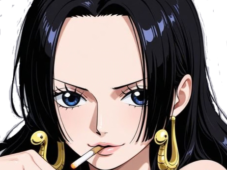 boa hancock one piece waifu cheveux noirs boucles oreille serpent bloop