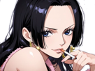 boa-hancock-one-piece-waifu-cheveux-noirs-boucles-oreille-serpent-bloop