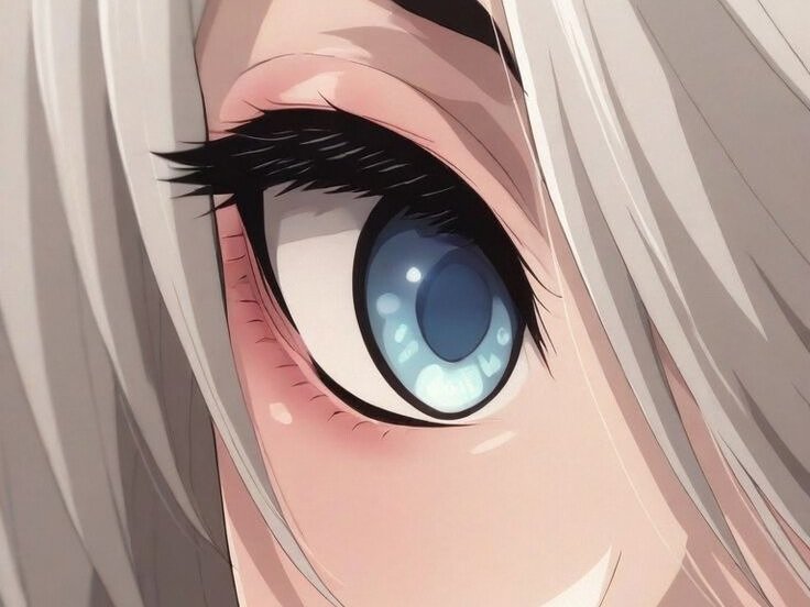 2b nier automata cheveux blancs yeux bleux opale bloop