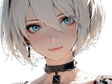 2b nier automata cheveux blancs yeux bleux opale bloop